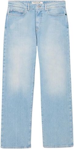 Lacoste Men's 5 Pocket Straight Cut Indigo Jeans, Washed Bleach, 34/34 in Saudi Arabia