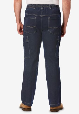 KingSize Men's Big & Tall Relaxed Fit Cargo Denim Look Sweatpants in Saudi Arabia