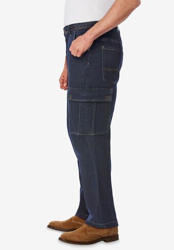 KingSize Men's Big & Tall Relaxed Fit Cargo Denim Look Sweatpants in Saudi Arabia