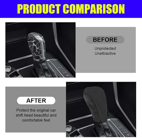 Car Gear Shift Knob Cover, Anti-Scratch Gear Shift Protector Cover, Comfortable Stick Shifting Handle Cover, Car Shift Knob Decoration Accessories for Most Automatic & Manual Vehicle (Black) in Saudi Arabia
