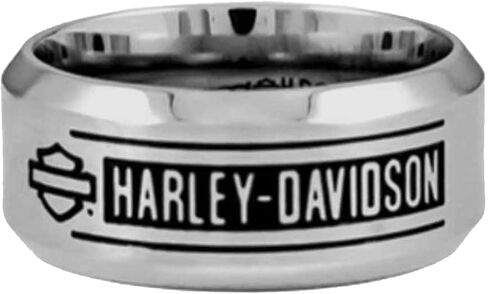 Harley-Davidson Men's H-D Bar Band Band Ring Ring Band Stainless Steel ، Silver HSR0026 in Saudi Arabia