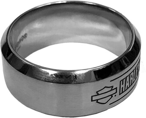 Harley-Davidson Men's H-D Bar Band Band Ring Ring Band Stainless Steel ، Silver HSR0026 in Saudi Arabia