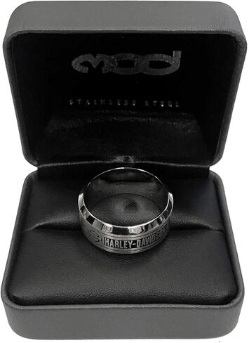 Harley-Davidson Men's H-D Bar Band Band Ring Ring Band Stainless Steel ، Silver HSR0026 in Saudi Arabia