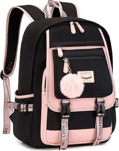 SHADOW VISION School Backpack for Girls Backpack Teen Girl Bookbag Backpacks for Girls Teens Cute Backpack for School (Black) in Saudi Arabia