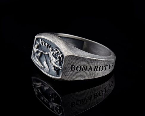 Hand Of God Men Signet Ring, 0.022 lbs, 0,78 x 0,59 Inch, Michaelangelo Sistine Chapel Ring, Creation of Adam Jewelry, Renaissance Age Ring, 925K Silver Art Lover Ring in Saudi Arabia