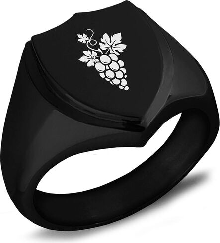 Stainless Steel Dionysus Greek God of Wine Shield Biker Style Polished Ring in Saudi Arabia