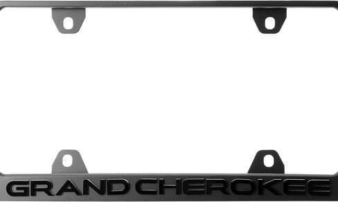 GRAND CHEROKEE License Plate Frame – Stealth Black Powder Coat UV Resistant STAINLESS METAL Plate Holder - One Piece - Compatible with 1993-2025 Grand-Cherokee (3D RAISED LETTER w/ MOUNTING HARDWARE) in Saudi Arabia