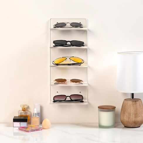 MyGift 5 Tier Clear Acrylic Sunglasses حامل حامل ، رف نظارات العين المثبتة على الحائط أو حامل عرض الطاولة ، منظم تخزين نظارات البيع بالتجزئة ، مجموعة من 2 in Saudi Arabia