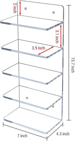 MyGift 5 Tier Clear Acrylic Sunglasses حامل حامل ، رف نظارات العين المثبتة على الحائط أو حامل عرض الطاولة ، منظم تخزين نظارات البيع بالتجزئة ، مجموعة من 2 in Saudi Arabia