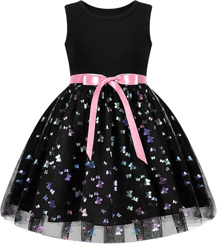 Toddler Tulle Dress Little Girls Summer Sleeveless Dresses Kids Tutu Princess Party Formal Sundress 2-8Y in Kuwait