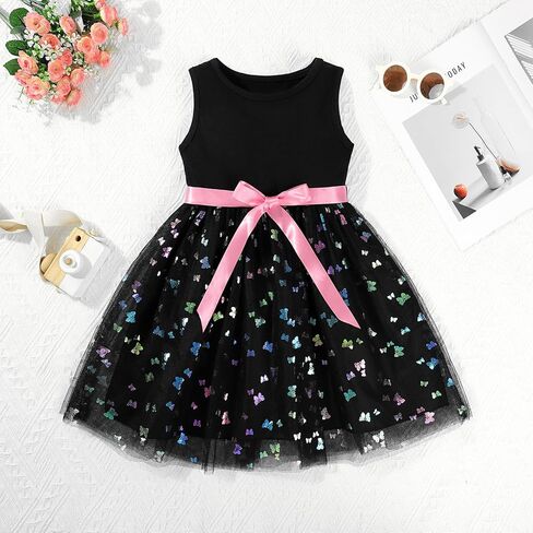 Toddler Tulle Dress Little Girls Summer Sleeveless Dresses Kids Tutu Princess Party Formal Sundress 2-8Y in Kuwait