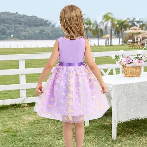 Toddler Tulle Dress Little Girls Summer Sleeveless Dresses Kids Tutu Princess Party Formal Sundress 2-8Y in Kuwait