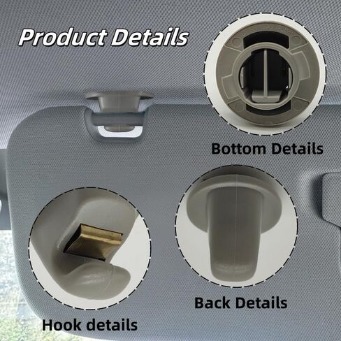 Interior Sun Visor Hook Clip Bracket Fit for Volkswagen Atlas,for Touran,for Tiguan for T-ROC,for T-Cross,for Passat,for Golf MK7,MK8,for Crafter,for Arteon,2014-2024,(1pcs Grey) in Saudi Arabia