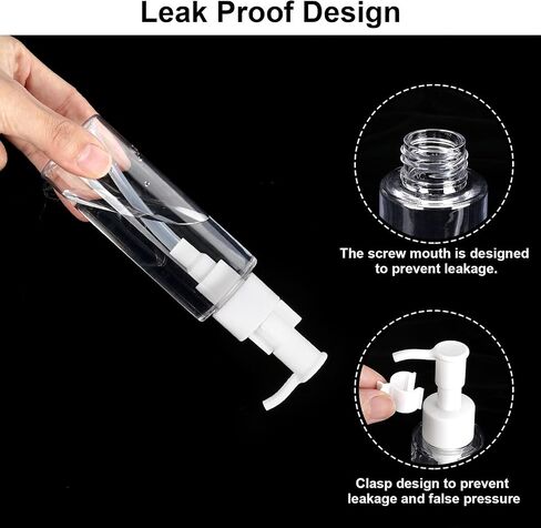 Cosywell Empty Plastic Pump Bottles Dispenser TSA Approved 3.4oz 4 Pack Portable Empty Refillable Container Clear Plastic Lotion Pump Dispenser Bottle for Facial Cleansing Oil Shampoo Shower Gel in Kuwait