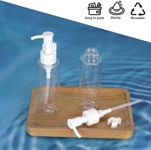Cosywell Empty Plastic Pump Bottles Dispenser TSA Approved 3.4oz 4 Pack Portable Empty Refillable Container Clear Plastic Lotion Pump Dispenser Bottle for Facial Cleansing Oil Shampoo Shower Gel in Kuwait
