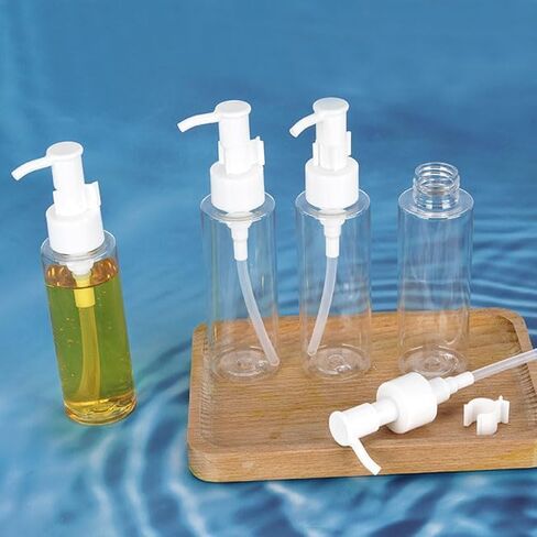 Cosywell Empty Plastic Pump Bottles Dispenser TSA Approved 3.4oz 4 Pack Portable Empty Refillable Container Clear Plastic Lotion Pump Dispenser Bottle for Facial Cleansing Oil Shampoo Shower Gel in Kuwait