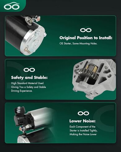 SCITOO Starter for 17915, 19011 Starter Motor Fits for Acura RL 2005-2008 V6 3.5L 3471ccfor Acura TL 2007-2008 V6 3.2L 3210ccfor Acura TL 2007-2008 V6 3.5L 3471cc in Saudi Arabia