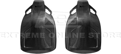 استبدال طرازات Cadillac ATS-V Sedan & CTS-V 2016-2019 مجهزة بمقاعد سباق Recaro | زوج الغطاء الخلفي لألياف الكربون الجافة بديل المقعد الأمامي (مع شعار كاديلاك الخامس ، 2) in Kuwait