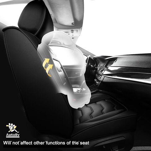 Red Car Seat Cover Full Set 5 Seats, Universal Car Seat Cover, Waterproof Leather, Suitable for SUV, Pickup Truck, Sedan, Protect The Interior, Easy to Clean, Compatible with Airbags in Saudi Arabia