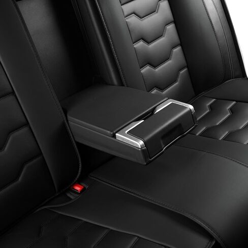 Red Car Seat Cover Full Set 5 Seats, Universal Car Seat Cover, Waterproof Leather, Suitable for SUV, Pickup Truck, Sedan, Protect The Interior, Easy to Clean, Compatible with Airbags in Saudi Arabia