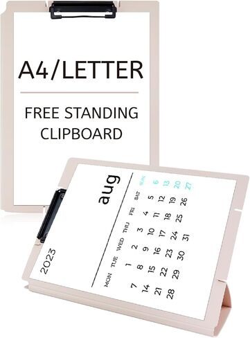 Black Free Standing Clipboard and Desktop Stand with Adjustable Buckles Easel Back - Foldable Stand and Document Holder for School, Office and Business Use (9.37 x 12.6 inches) in Saudi Arabia