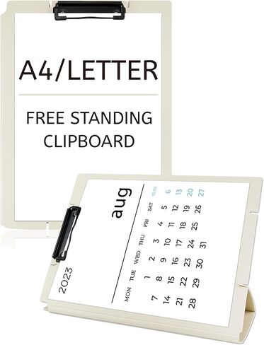 Black Free Standing Clipboard and Desktop Stand with Adjustable Buckles Easel Back - Foldable Stand and Document Holder for School, Office and Business Use (9.37 x 12.6 inches) in Saudi Arabia