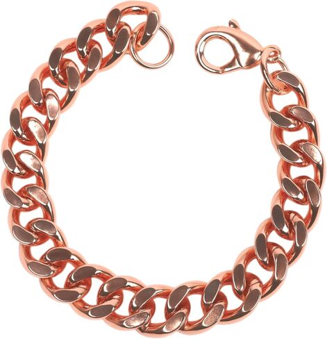 Copper Bracelets for Men, 9 Inch Long Link Bracelet, Pure Plated Copper Wide Chain, Solid Color for Mens, Valentine Men's Gift, Women, Health Jewelry, 1.2cm (0.5") Widest Design in Saudi Arabia