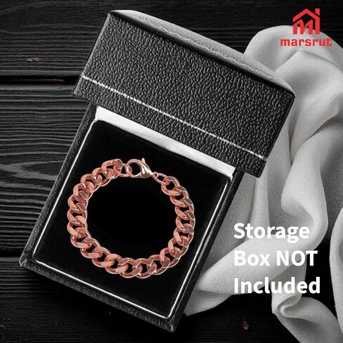 Copper Bracelets for Men, 9 Inch Long Link Bracelet, Pure Plated Copper Wide Chain, Solid Color for Mens, Valentine Men's Gift, Women, Health Jewelry, 1.2cm (0.5") Widest Design in Saudi Arabia
