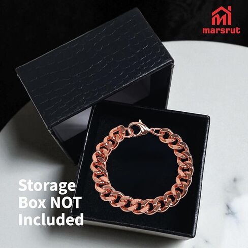 Copper Bracelets for Men, 9 Inch Long Link Bracelet, Pure Plated Copper Wide Chain, Solid Color for Mens, Valentine Men's Gift, Women, Health Jewelry, 1.2cm (0.5") Widest Design in Saudi Arabia