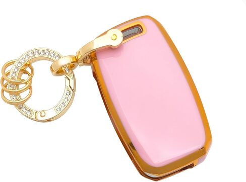 TPU Protector Key FOB Cover Cover-chain fit for Honda 2003-2012 Accord / 2006-2013 Civic EX / 2009-2015 Pilot / 2005-2006 CR-V Key FOB (Pink) in Saudi Arabia