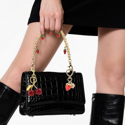 3 PCS Bag Charms Pearl&Cherry Keychains Replacement Extension Chain for Crossbody Bags Handbag Straps in Kuwait