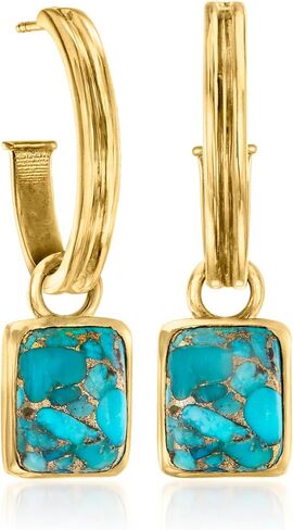 Ross-Simons 18kt Gold Over Sterling Hoop Earrings With 3 Pairs Of Interchangeable Multi-Gemstone Drops in Saudi Arabia