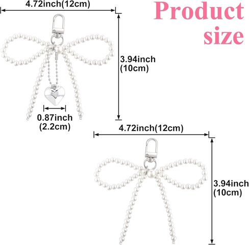 Joez Wonderfic Pearl Bow Tassel Keychain ، سلسلة مفاتيح جمالية لطيفة ، y2k pearl bowknot keyring ، ملحقات زخرفية in Saudi Arabia