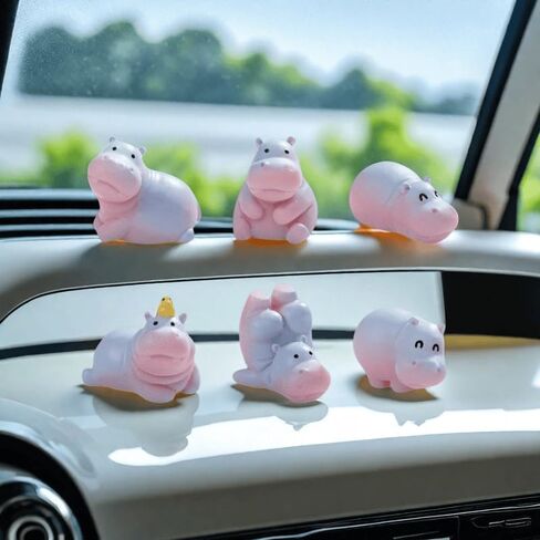 لطيف ميني Hippopotamus Dashboard Decorations Decorations الخلفية مرآة الإكسسوارات والديكور الداخلي للحيوانات المضحكة زخرفة لوحة القيادة للمنزل والخارجية للسيارة in Saudi Arabia