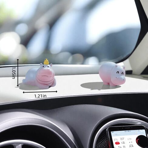 لطيف ميني Hippopotamus Dashboard Decorations Decorations الخلفية مرآة الإكسسوارات والديكور الداخلي للحيوانات المضحكة زخرفة لوحة القيادة للمنزل والخارجية للسيارة in Saudi Arabia