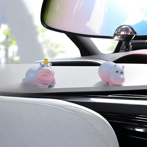 لطيف ميني Hippopotamus Dashboard Decorations Decorations الخلفية مرآة الإكسسوارات والديكور الداخلي للحيوانات المضحكة زخرفة لوحة القيادة للمنزل والخارجية للسيارة in Saudi Arabia