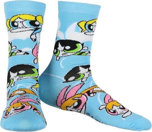 The Powerpuff Girls Socks Women’s Blossom Buttercup Bubbles 3 عبوات للبالغين Mid Rise Crew Socks (يتناسب مع حجم الحذاء 4-10) in Saudi Arabia