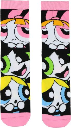 The Powerpuff Girls Socks Women’s Blossom Buttercup Bubbles 3 عبوات للبالغين Mid Rise Crew Socks (يتناسب مع حجم الحذاء 4-10) in Saudi Arabia