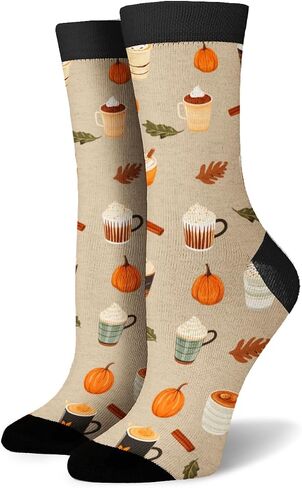 Sockologie Autumn Fall Themed Novelty Crew Socks - Fall, Pumpkin Spice, Thanksgiving and More. For Men and Women in Kuwait