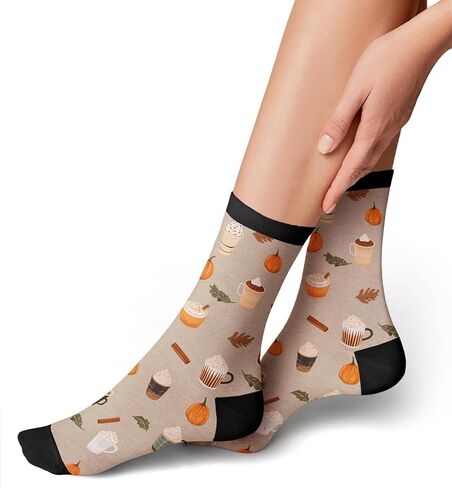Sockologie Autumn Fall Themed Novelty Crew Socks - Fall, Pumpkin Spice, Thanksgiving and More. For Men and Women in Kuwait