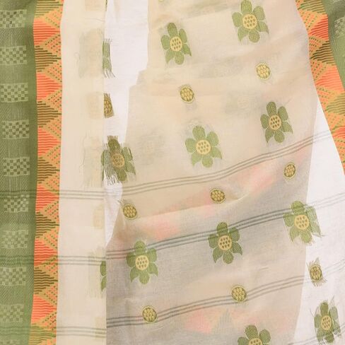 Women's Traditional Bengal Fuleswari Woven Designer Pure Handloom Cotton Saree Without Blouse Piece 5.6 Mtr in Saudi Arabia