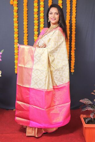 Women's Kanjivaram Soft Silk Saree With Blouse Piece in Kuwait