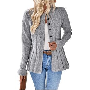 SOLY HUX Women's Button Down Cardigan Sweater Long Sleeve Crewneck Trendy Casual Cable Knit Cardigans in Saudi Arabia
