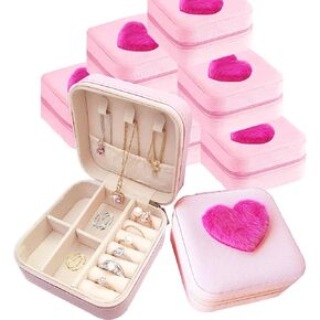 Travel Jewelry Case Bridesmaid Gifts Box,12 Pack Mini Travel Jewelry Case, PU Leather Earring Storage Box, Earring Organizer Box Bulk, Portable Travel Jewelry Holder Travel Accessories (12, White) in Saudi Arabia