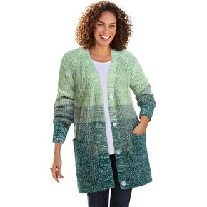 Woman Within Plus Size Ombre Shaker Cardigan in Saudi Arabia
