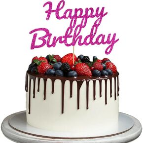 BEISHIDA 1 Pack Happy Birthday Cake Topper Blue Glitter Cake Decoration 15th 16th 18th 30th Birthday Cake Decoration for men women Party Supplies in Kuwait