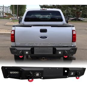 Rear Bumper Black Texture Compatible with 99 00 01 02 03 04 05 06 07 08 09 10 11 12 13 14 15 16 Ford F250/F350/F450/F550 and Super Duty (Excluding Raptor & Ecoboost) in Saudi Arabia