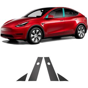 BETTERHUMZ Car A B Pillar Protective Film Compatible with Tesla Model Y Juniper 2023 2024 2025,TPU Transparent Carbon Pattern Pillar Protective Cover Decor Car Exterior Accessories (Transparent) in Saudi Arabia