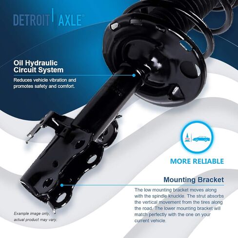 Detroit Axle - طقم التعليق الأمامي 16PC لعام 2006-2012 Toyota RAV4 ، 2 دعامات جاهزة ، 2 أذرع التحكم السفلية ، 4 قضبان التعادل 4 أشرطة الترجيع الخلفي الأمامية 2 امتصاص الصدمات الخلفي 2 استبدال الأحذية [2.4L 2.5L] in Kuwait