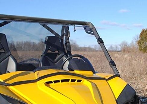 SuperATV Heavy Duty Scratch Resistant Full Front Windshield for 2011-2020 Can-Am Commander 800 / Commander 1000 | 1/4" Polycarbonate | 250X Stronger than Glass | Easy Install | USA Made in Saudi Arabia